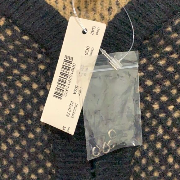 NWT J. Crew Black & Gold Honeycomb Cardigan Sweater – Size M - Picture 6 of 8